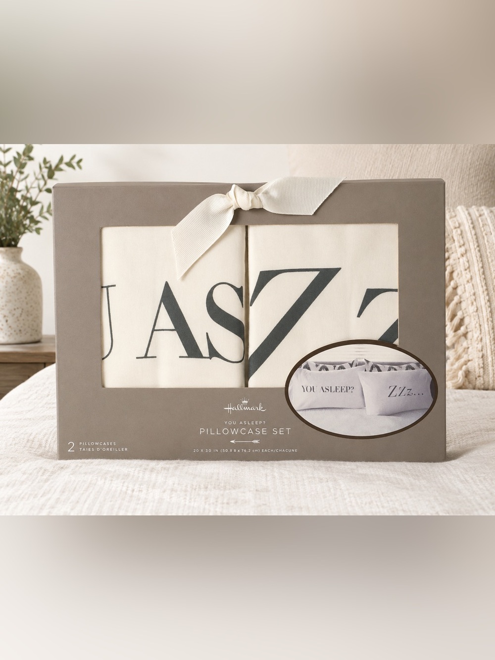 Hallmark “YOU ASLEEP? / ZZz…” Pillowcase Set (2 standard pillowcases, 20” × 30”)